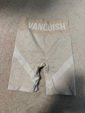 Vanquish Women's High-Waist Bike Shorts in Beige